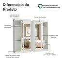 Ver imagem 4 de Conjunto 2 Guarda-Roupas 4 Portas de Correr com 4 Espelhos Branco Tokio Madesa