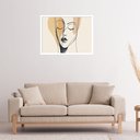Ver imagem 1 de Quadro Decorativo Face Mulher Abstrato - 50x70cm:moldura Branca