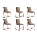 Ver imagem 1 de Cadeira Sala de Jantar Soft 1750 Kit 6 Uni Rose/linho Areia - Carraro