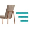 Cadeira Sala de Jantar Soft 1750 Kit 6 Uni Rose/linho Areia - Carraro - 4