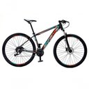Ver imagem 3 de Bicicleta Aro29 Krw Alumínio Shimano 24v Freio Hidráulico S5 19 Preto-azul e Laranja