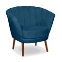 Ver imagem 3 de Poltrona Cadeira Pétala Flor Decorativa Suede Azul Marinho