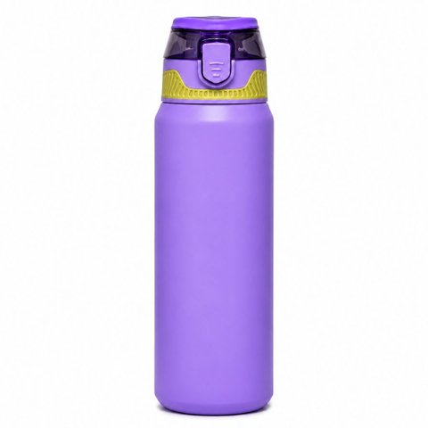 Garrafa Térmica Ms-968 800ml Isolada Canudo Squeeze Quente e Frio:Roxo