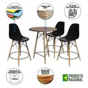 Ver imagem 6 de Conjunto Mesa Bistrô Eames Eiffel Amêndoa Com 3 Banquetas Pretas De Madeira - Cor: Marrom