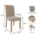 Ver imagem 4 de Kit Conjunto 2 Cadeiras Alice em Madeira Tauari com Assento Estofado para Sala de Jantar Bege Nude