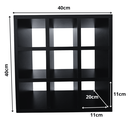 Ver imagem 2 de Nicho Multiuso com 9 Divisões para Toalhas Decorativo em Mdf Preto Cód.809