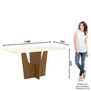 Ver imagem 2 de Mesa de Jantar 180cm Retangular 6 Lugares com Vidro Canto Arredondado Vértice Henn