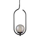 Ver imagem 2 de Kit 2 Pendentes Lustres On Clip Preto Globo de Vidro Fume