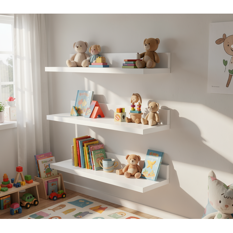 Kit 3 Un Prateleiras 50x14 Madeira Mdf Branco