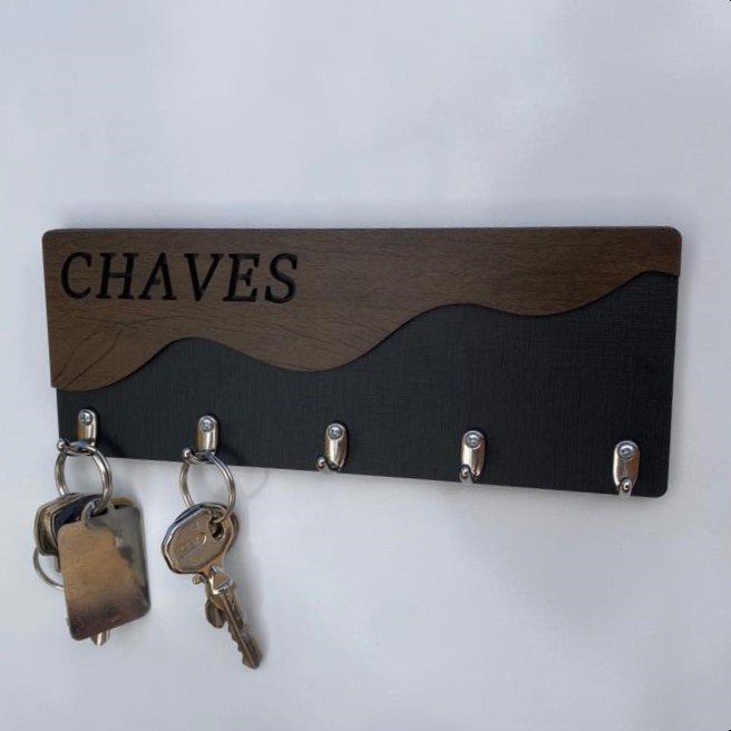 Suporte para Chaves em Mdf Organização para Casa Tabaco - 9