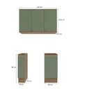 Ver imagem 2 de Lavanderia Modulada Kappesberg Celeste 3 Peças Nogueira/verde 120cm