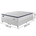 Ver imagem 4 de Cama Box Casal King Colchão Molas Ensacadas com Pillow Sevilha 193x203x71cm Branco/cinza Hellen