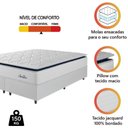 Ver imagem 2 de Cama Box Casal King Colchão Molas Ensacadas com Pillow Sevilha 193x203x71cm Branco/cinza Hellen