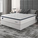 Ver imagem 5 de Cama Box Casal King Colchão Molas Ensacadas com Pillow Sevilha 193x203x71cm Branco/cinza Hellen