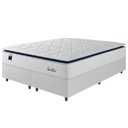 Ver imagem 1 de Cama Box Casal King Colchão Molas Ensacadas com Pillow Sevilha 193x203x71cm Branco/cinza Hellen