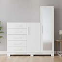 Ver imagem 4 de Cômoda Sapateira com Espelho 2 Portas 5 Gavetas Trieste A04 Branco - Lyam Decor