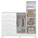 Ver imagem 6 de Cômoda Sapateira com Espelho 2 Portas 5 Gavetas Trieste A04 Branco - Lyam Decor