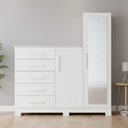 Ver imagem 2 de Cômoda Sapateira com Espelho 2 Portas 5 Gavetas Trieste A04 Branco - Lyam Decor