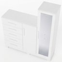 Ver imagem 4 de Cômoda Sapateira com Espelho 2 Portas 5 Gavetas Trieste A04 Branco - Lyam Decor