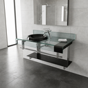 Ver imagem 5 de Cuba c/ Aba 420x420mm Vidro Temp Banheiro Lavabo Preto 4045