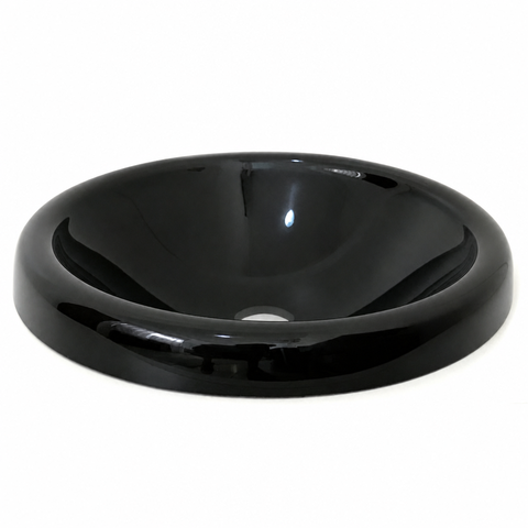 Cuba c/ Aba 420x420mm Vidro Temp Banheiro Lavabo Preto 4045