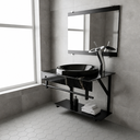 Ver imagem 3 de Cuba c/ Aba 420x420mm Vidro Temp Banheiro Lavabo Preto 4045