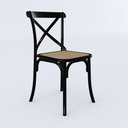 Ver imagem 2 de Kit 4 Cadeiras Jantar Cross Katrina Preta Assento Corano Bege Aço