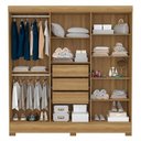 Ver imagem 5 de Cômoda London e Guarda Roupa Casal Prático Amêndola Touch - Demóbile