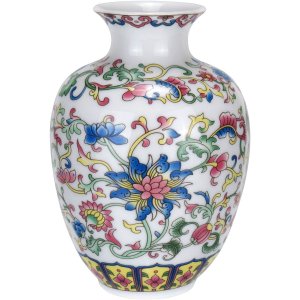 Vaso Decorativo Enfeite Casa Redondo Home&co Cerâmica 12x8x8cm Colorido