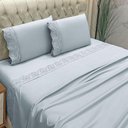 Ver imagem 2 de Jogo Cama Lençol Casa Scarpa Detail Queen Bordado Guipir Bordado Inglês Percal 300 Fios 4 Peças