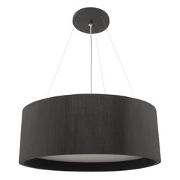 Lustre Pendente Madeira Redondo Preto 60cm - Preto - 1