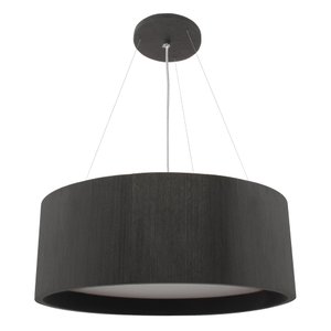 Lustre Pendente Madeira Redondo Preto 60cm - Preto