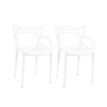 Kit 2 Cadeiras de Jantar Sala Cozinha Empilhável e Super Rssistente Garden Life Cor Branca - 1