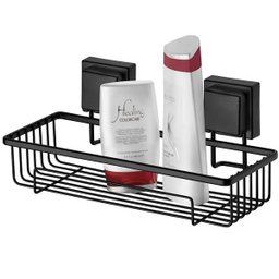 Suporte para Shampoo com Ventosas Preto Fosco Future - 2