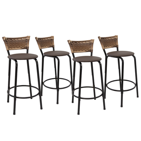 Kit 4 Bancos para Bancada Cozinha Gourmet Junco Cappuccino Balcão Ilha Banqueta 60cm Itagold