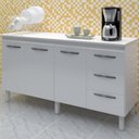 Ver imagem 2 de Balcao Com Tampo 150cm 9130x9310 Branco Mobbs