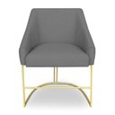 Ver imagem 4 de Kit 4 Luxo Alana Linho Grafite Base Ferro Dourado - Pallazio