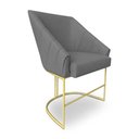 Ver imagem 2 de Kit 4 Luxo Alana Linho Grafite Base Ferro Dourado - Pallazio
