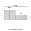 Ver imagem 3 de Kit Área de Serviço Madesa Acordes 100% Mdf com 2 Armários Aéreos - Portas Branco Brilho