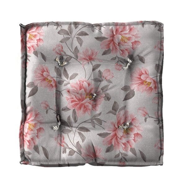 Almofada Futon 40cmx40cm 5 Amarrados Canto Reto Tecelagem Damata - 1