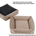 Ver imagem 2 de Cama Pet Para Cachorro 50cm X 45cm Em Suede Com Zíper - Avelã