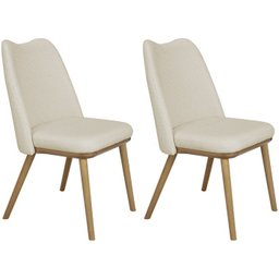 Kit 2 Cadeira Estofada Macrame Pes Madeira Amendoa Nacc - 1