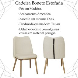 Kit 2 Cadeira Estofada Macrame Pes Madeira Amendoa Nacc - 3