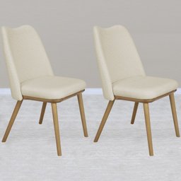 Kit 2 Cadeira Estofada Macrame Pes Madeira Amendoa Nacc - 2