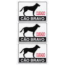 Ver imagem 1 de Combo 3 Placas de Sinalização Cuidado Cão Bravo 30x20 Pacific - Ps22 F5e