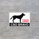 Ver imagem 3 de Combo 3 Placas de Sinalização Cuidado Cão Bravo 30x20 Pacific - Ps22 F5e