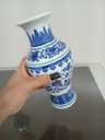 Ver imagem 3 de Vaso Decorativo Enfeite Casa Cerâmica 22x14x14cm Azul