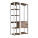 Ver imagem 4 de Guarda Roupa Closet Modulado Crpro-CLO005 2 Gavetas 7 Prateleiras MDP 100cm Branco e Madeirado