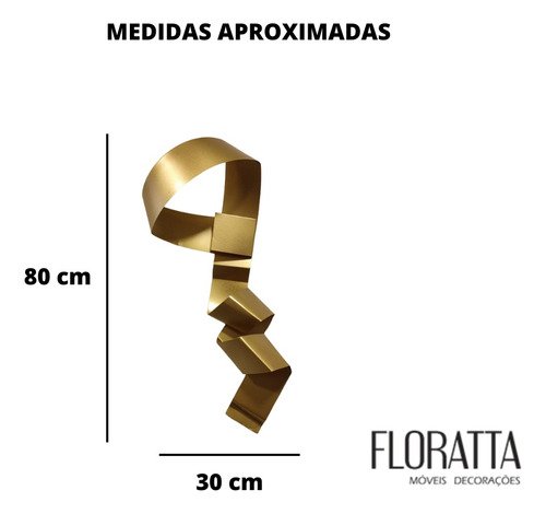 Decoração Escultura de Parede de Metal Exclusivo no Brasil Home Decor Dourado - 3