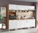 Ver imagem 1 de Jogo de Cozinha Aurora 5 peças 2,49cm com Tampo MDP - Cinamomo/Branco Aramóveis